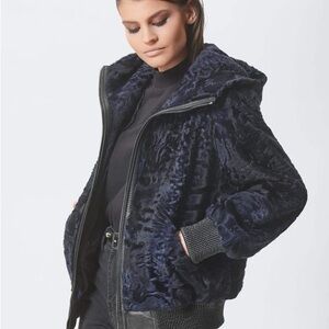 Navy Faux Fur Women's Jacket